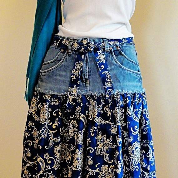 paisley-denim-short-jeans-skirt-knee-length-blue-jeans-skirt-f54369